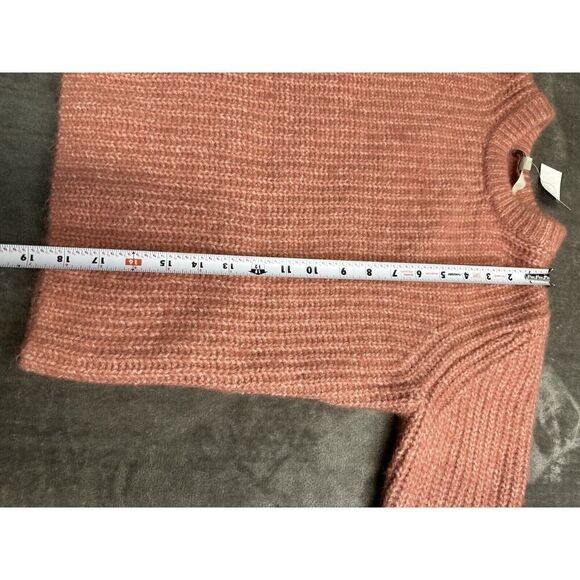 NWT ANN TAYLOR LOFT Pullover Fuzzy Ribbed Sweater Pink 2XS - Picture 8 of 11